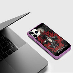 Чехол iPhone 11 Pro матовый ХЯККИМАРУ В ОГНЕ ДОРОРО, цвет: 3D-фиолетовый — фото 2