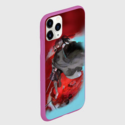 Чехол iPhone 11 Pro матовый ХЯККИМАРУ ДОРОРО DORORO, цвет: 3D-фиолетовый — фото 2