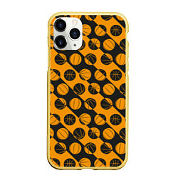 Чехол iPhone 11 Pro матовый Баскетбол, цвет: 3D-желтый