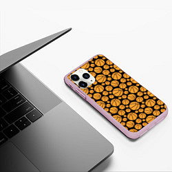 Чехол iPhone 11 Pro матовый Баскетбольные Мячи, цвет: 3D-розовый — фото 2