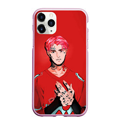 Чехол iPhone 11 Pro матовый Red Lil Peep, цвет: 3D-розовый