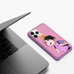 Чехол iPhone 11 Pro матовый Young Lil Peep, цвет: 3D-фиолетовый — фото 2