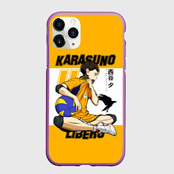 Чехол iPhone 11 Pro матовый Юу Нишиноя из Карасуно Haikyu!!, цвет: 3D-фиолетовый