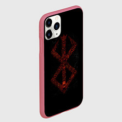 Чехол iPhone 11 Pro матовый Логотип с рукой, цвет: 3D-малиновый — фото 2