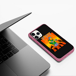 Чехол iPhone 11 Pro матовый Doom x Simpsons, цвет: 3D-малиновый — фото 2