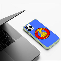 Чехол iPhone 11 Pro матовый Спортзал Гомера, цвет: 3D-салатовый — фото 2