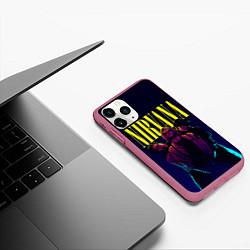 Чехол iPhone 11 Pro матовый Nirvana Neon, цвет: 3D-малиновый — фото 2