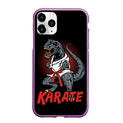 Чехол iPhone 11 Pro матовый KARATE T-REX, цвет: 3D-фиолетовый