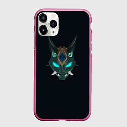 Чехол iPhone 11 Pro матовый Genshin Impact - Xiao, цвет: 3D-малиновый
