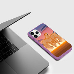 Чехол iPhone 11 Pro матовый Мем собака качок DOGE, цвет: 3D-фиолетовый — фото 2