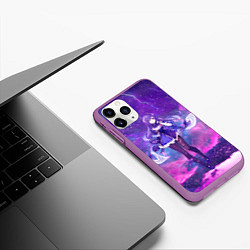 Чехол iPhone 11 Pro матовый Genshin Impact Кэ Цин, цвет: 3D-фиолетовый — фото 2