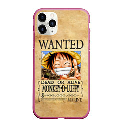 Чехол iPhone 11 Pro матовый Манки Д Луффи в розыске One Piece, цвет: 3D-малиновый