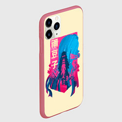 Чехол iPhone 11 Pro матовый Nezuko Neon, цвет: 3D-малиновый — фото 2