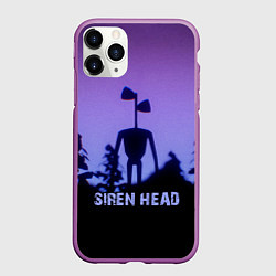 Чехол iPhone 11 Pro матовый СИРЕНОГОЛОВЫЙ ГЛИТЧ, цвет: 3D-фиолетовый