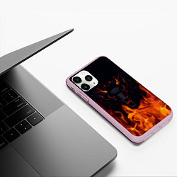 Чехол iPhone 11 Pro матовый THE WITCHER ОГОНЬ, цвет: 3D-розовый — фото 2