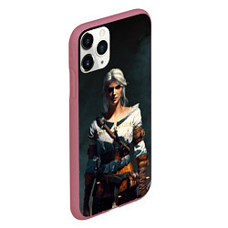 Чехол iPhone 11 Pro матовый THE WITCHER CIRI, цвет: 3D-малиновый — фото 2