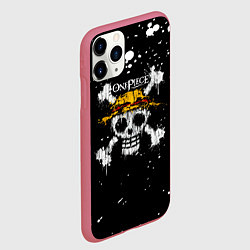 Чехол iPhone 11 Pro матовый Весылый Роджер One Piece, цвет: 3D-малиновый — фото 2