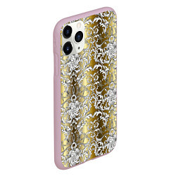 Чехол iPhone 11 Pro матовый Versace gold & white, цвет: 3D-розовый — фото 2