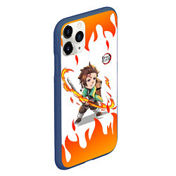 Чехол iPhone 11 Pro матовый Kimetsu No Yaiba Zenitsu Z, цвет: 3D-тёмно-синий — фото 2