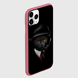 Чехол iPhone 11 Pro матовый НУАРНЫЙ КОТ, цвет: 3D-малиновый — фото 2