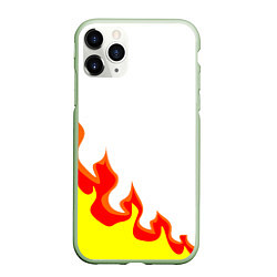 Чехол iPhone 11 Pro матовый Огонь, цвет: 3D-салатовый