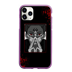Чехол iPhone 11 Pro матовый МАГИЧЕСКАЯ БИТВА SUKUNA, цвет: 3D-фиолетовый