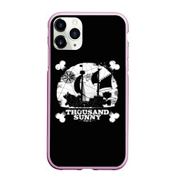 Чехол iPhone 11 Pro матовый One Piece team, цвет: 3D-розовый