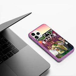 Чехол iPhone 11 Pro матовый GTA V TEAM FOREVER AND EVER, цвет: 3D-фиолетовый — фото 2