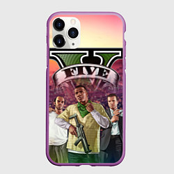 Чехол iPhone 11 Pro матовый GTA V TEAM FOREVER AND EVER, цвет: 3D-фиолетовый