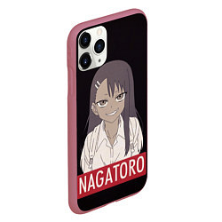 Чехол iPhone 11 Pro матовый Miss Nagatoro, цвет: 3D-малиновый — фото 2