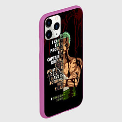 Чехол iPhone 11 Pro матовый Зоро окровавленный One Piece, цвет: 3D-фиолетовый — фото 2