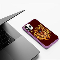 Чехол iPhone 11 Pro матовый One Piece Портгас Д Эйс в огне, цвет: 3D-фиолетовый — фото 2