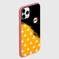 Чехол iPhone 11 Pro матовый КОСТЮМ ЗЕНИЦУ ZENITSU KNY, цвет: 3D-малиновый — фото 2