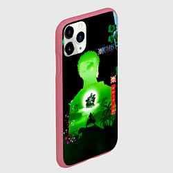 Чехол iPhone 11 Pro матовый Зоро One Piece Большой куш, цвет: 3D-малиновый — фото 2