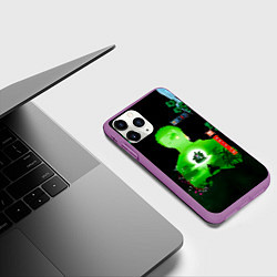 Чехол iPhone 11 Pro матовый Зоро One Piece Большой куш, цвет: 3D-фиолетовый — фото 2