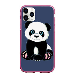 Чехол iPhone 11 Pro матовый Милая Панда Sweet Panda, цвет: 3D-малиновый