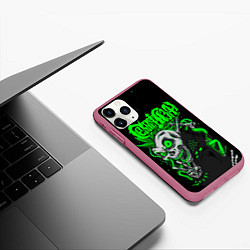 Чехол iPhone 11 Pro матовый Сектор Газа кислотно зеленый, цвет: 3D-малиновый — фото 2