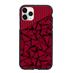 Чехол iPhone 11 Pro матовый Красный комбинированный узор, цвет: 3D-черный