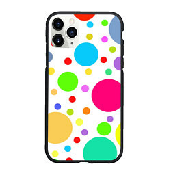 Чехол iPhone 11 Pro матовый Polka dot, цвет: 3D-черный