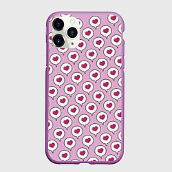 Чехол iPhone 11 Pro матовый Сердечки в облачках, цвет: 3D-фиолетовый