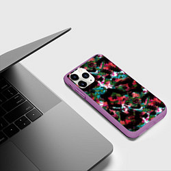 Чехол iPhone 11 Pro матовый Гранжевый абстрактный узор, цвет: 3D-фиолетовый — фото 2