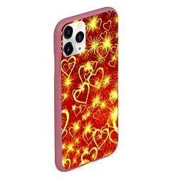 Чехол iPhone 11 Pro матовый Любовный взрыв, цвет: 3D-малиновый — фото 2