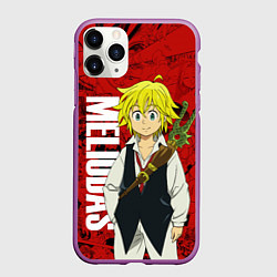 Чехол iPhone 11 Pro матовый Мелиодас, Meliodas, цвет: 3D-фиолетовый