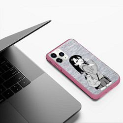 Чехол iPhone 11 Pro матовый Нагаторо-сан с рюкзаком, цвет: 3D-малиновый — фото 2
