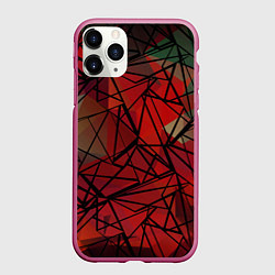 Чехол iPhone 11 Pro матовый Абстрактный геометрический, цвет: 3D-малиновый