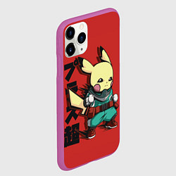 Чехол iPhone 11 Pro матовый Аттака Пикачу, цвет: 3D-фиолетовый — фото 2