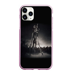 Чехол iPhone 11 Pro матовый СИРЕНОГОЛОВЫЙ старый фильм, цвет: 3D-розовый