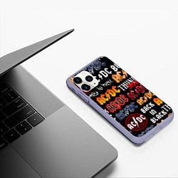 Чехол iPhone 11 Pro матовый AC DC LOGOBOMBING, цвет: 3D-светло-сиреневый — фото 2