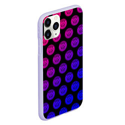 Чехол iPhone 11 Pro матовый ПСЖ Неон, цвет: 3D-светло-сиреневый — фото 2