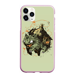 Чехол iPhone 11 Pro матовый Horror Bulbasaur, цвет: 3D-розовый